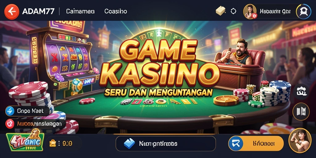 Menampilkan gameplay seru di <strong>ADAM77</strong> dengan berbagai pilihan permainan Kasino.