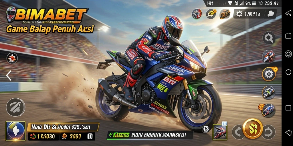 Gameplay seru dengan balapan motor yang intens dan menantang.