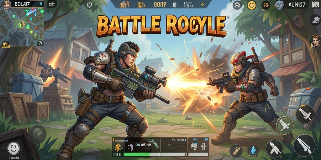Gameplay seru BOLA07 dalam pertarungan Battle Royale.