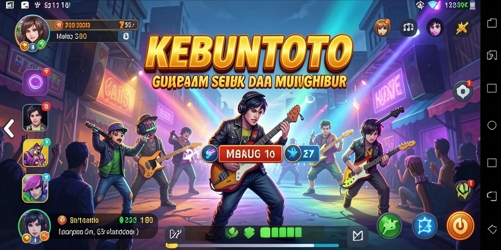 Screenshot KEBUNTOTO menampilkan gameplay seru dalam dunia musik.