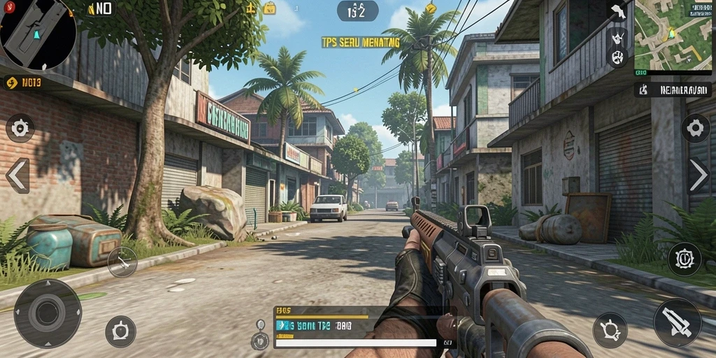 Screenshot N32 menampilkan aksi intens di arena TPS.