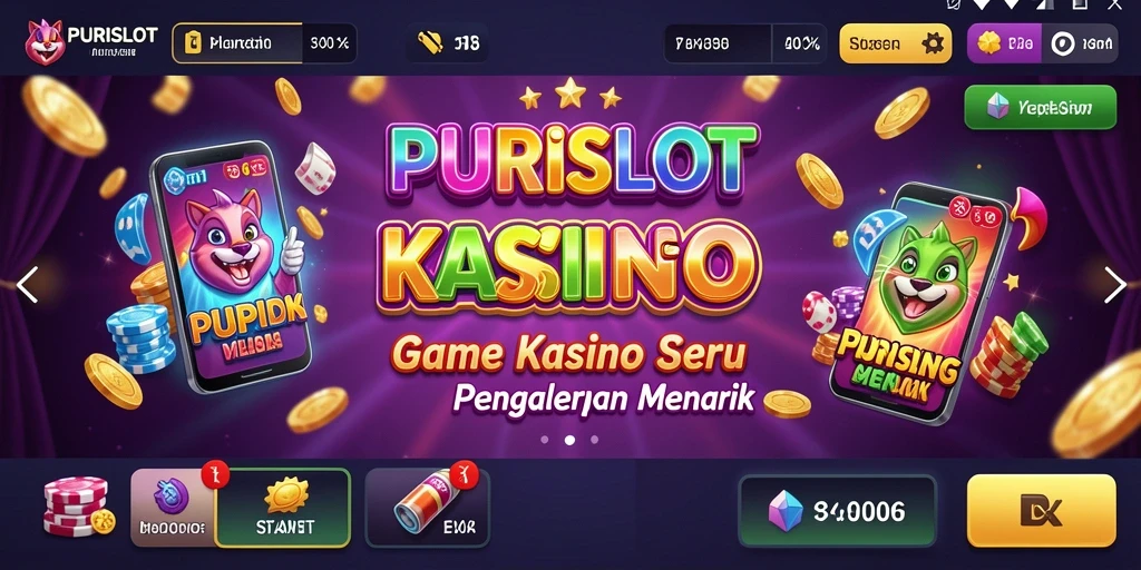 Screenshot utama PURISLOT menampilkan gameplay Kasino yang seru dan menarik.
