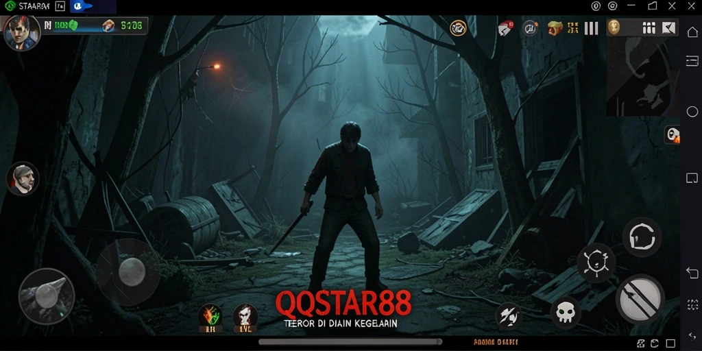 Screenshot gameplay menyeramkan dari QQSTAR88 dengan suasana mencekam.