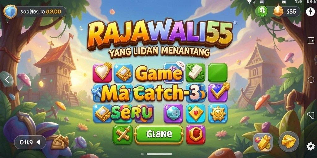 Tampilan gameplay seru di RAJAWALI55 dengan pencocokan warna.