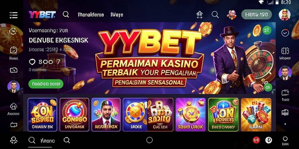 Screenshot gameplay YYBET menampilkan pemain yang menikmati permainan Kasino dengan antarmuka yang menarik.