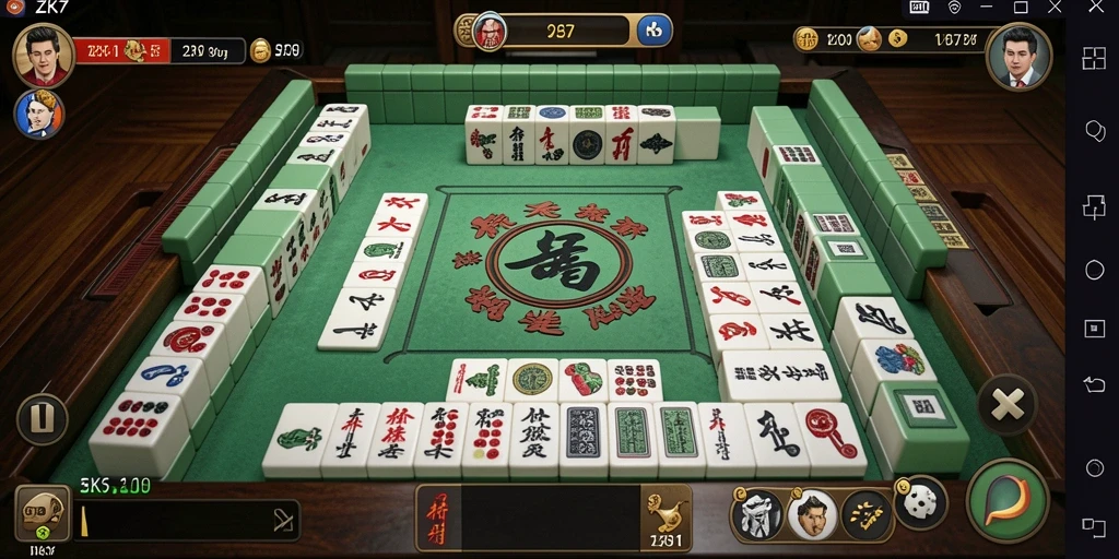 Tampilan gameplay Mahjong yang menarik di ZK7.