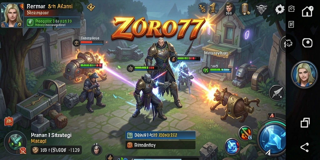 Tampilan menarik dari gameplay strategis yang seru di ZORO77.